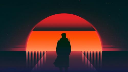 Synthwave sun