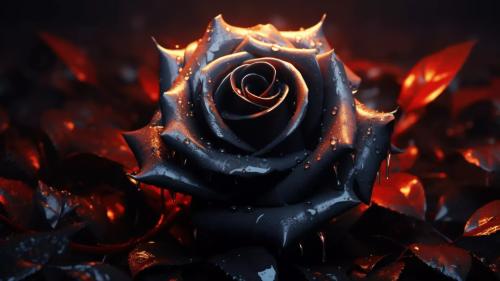 Dramatic Dark Rose AI Generated