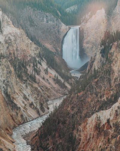 Lower Falls, the biggest waterfall in Yellowstone, Wyoming  @itk.jpeg