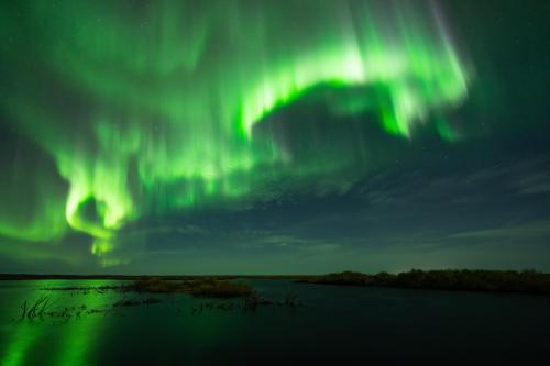 Northern Lights above the Churchill River, Manitoba