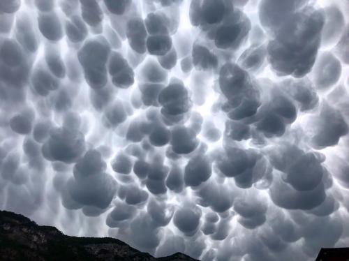 Mammatus clouds over Trento, Italy