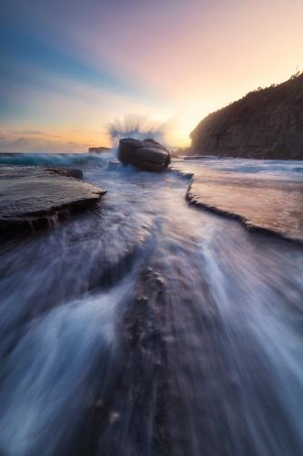 A Sunset Splash at Terrigal Haven, NSW, Australia