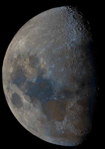 I captured more than 35,000 photos over 380 Gigabytes to create this 130 MegaPixel image of the First Quarter Moon.