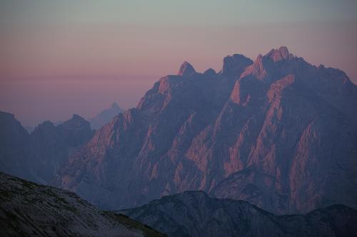 Dolomites, Italy and it's golden peaks during sunrise.