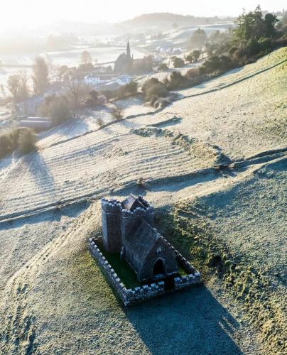 A frosty morning at the Anchorite Cell Chapel near the village of Fore, County Westmeath, Ireland.