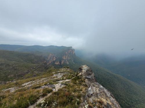 Misty view to the Fortress, Blue Mountains, Australia