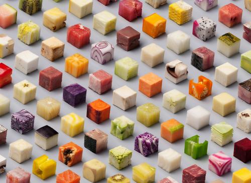 I made a tileable version of the food cubes, for your multi-screen, UHD, ultrawide battlestation. Or wrapping paper, whatever.