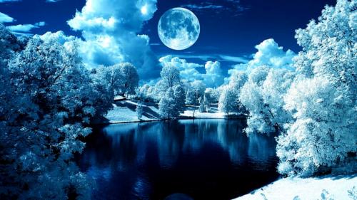 Moon and Lake