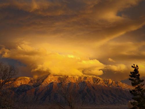 Sandia Mt At Sunset