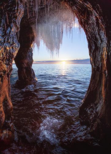 Apostle Islands Ice Cave Sunset on Devil’s Island