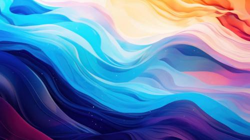 Abstract Blue Wave Splash Illustration AI Generated