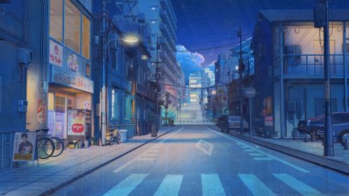 The Painted streets of Japanese town