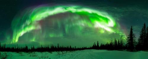 Aurora so strong it was to the south, in Churchill, Manitoba