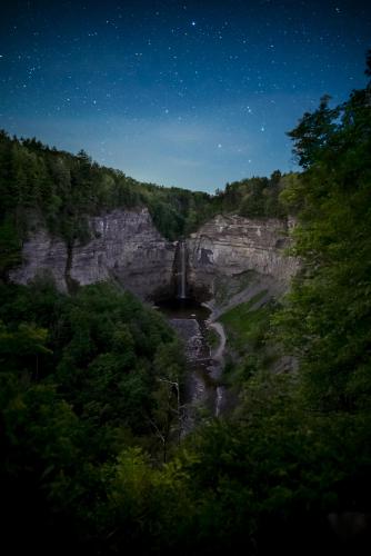 Starry skies over Taughnannock Falls in NY.   @jackfusco