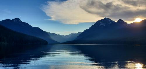 Bowman Lake Sunrise, Glacier NP,