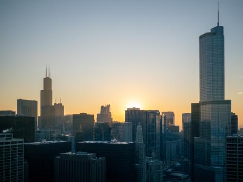 Warm skies on a cold evening in Chicago 