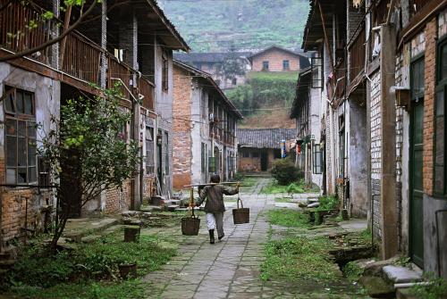 Bagou village scene, Sichuan, China