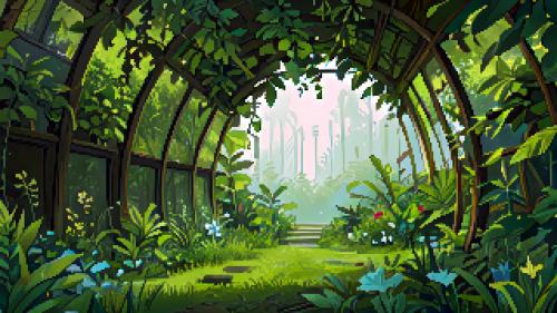 Enchanting Overgrowth: A Pixel Dream
