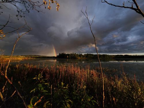 From New Hampshire looking at Massachusetts-World's End Pond