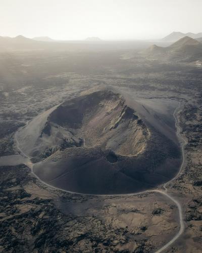 Volcán El Cuervo, taken at sunset on the volcanic island of Lanzarote, Spain