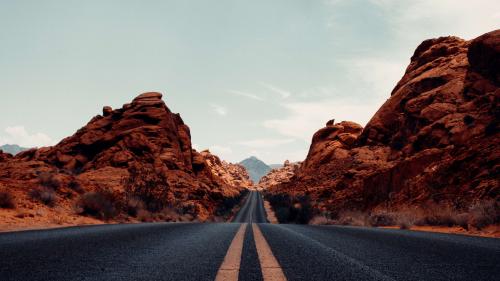 A long road in the desert