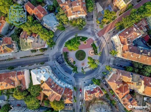 A roundabout in Varna, Bulgaria