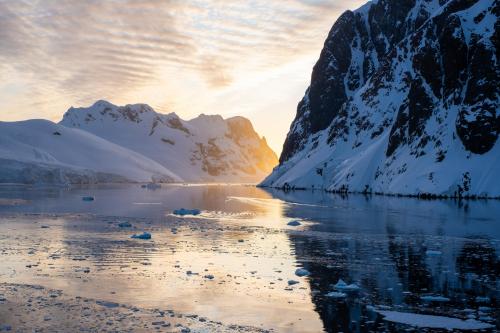 Sunset in the Lemaire Channel, Antarctica