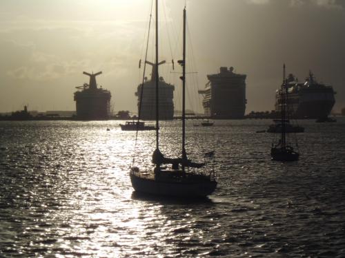 Sunset over Nassau Harbour, The Bahamas