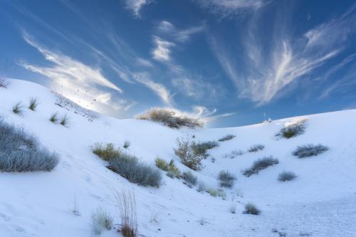 White Sands National Park near sunset