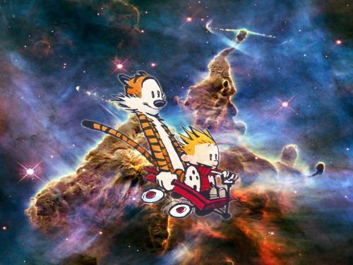 Across the universe with Calvin and Hobbes