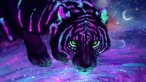 "Neon Tiger - Galaxy Goddess" by Nat Spengler｜nat_4rts