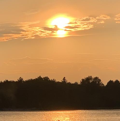 NE MI, Cedar Lake. Yellow sunset. Beautiful.