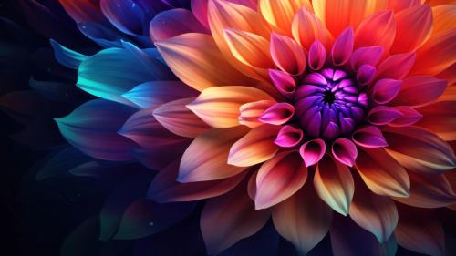 Colorful Bloom Close-up AI Generated