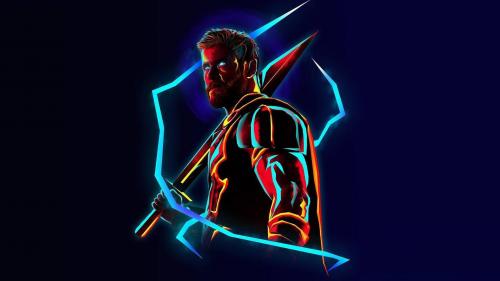 Thor Neon Illustration