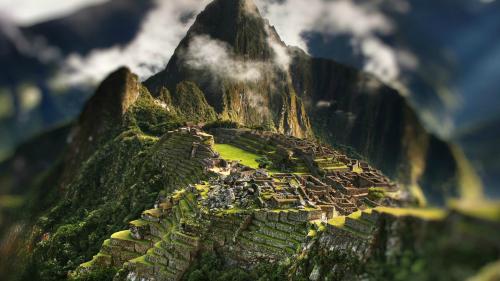 Tilt shift of Machu Picchu