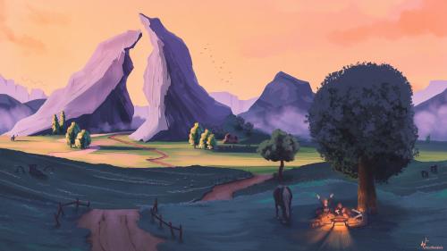 The Road to Dueling Peaks, a painting