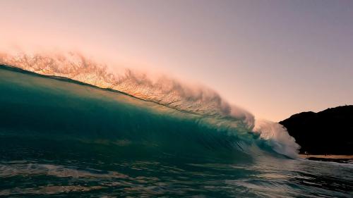 West Oahu Big Wave at Sunset