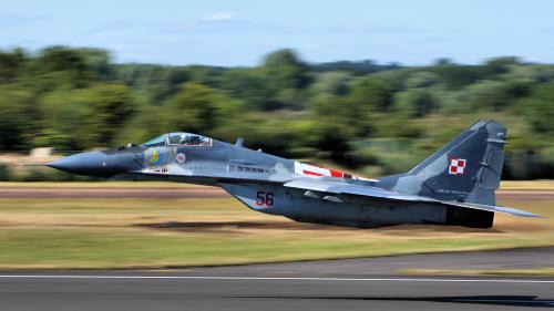 Polish Air Force MiG 29 taking off at RIAT 2015