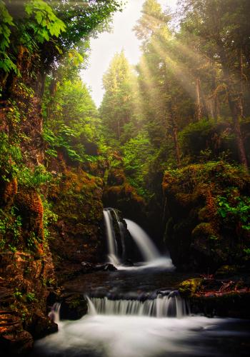 Virgin Creek Falls in Alaska.