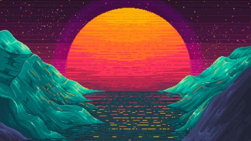 Sunset pixel art