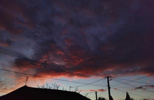 Early sunset in Hungary . Took this picture yesterday .