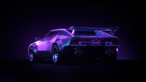 Minimal Neon Car