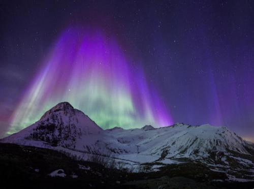 Northern lights over Regndalen in Sykkylven, Norway