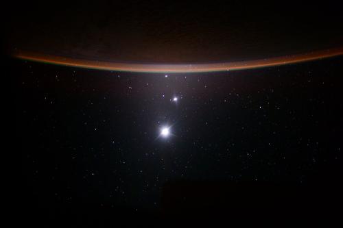 Venus, Jupiter, Moon Shine from Space Station