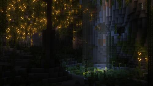 A dark Lush caves wallpaper {Minecraft}
