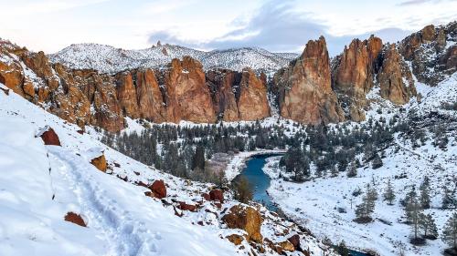 8 degrees over at Smith Rock State Park, OR, but worth it for this shot.