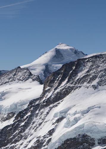 A snowy peak in Jungfrau Region of Switzerland