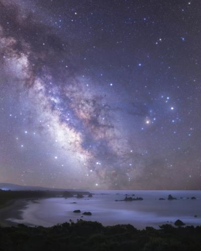 Our Milky Way galaxy shining bright above the Big Sur coast