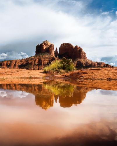 Reflecting in the desert, Sedona, Arizona