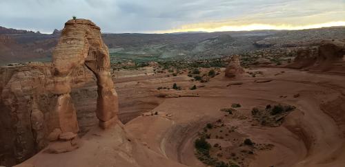 A side view of Delicate Arch, Utah